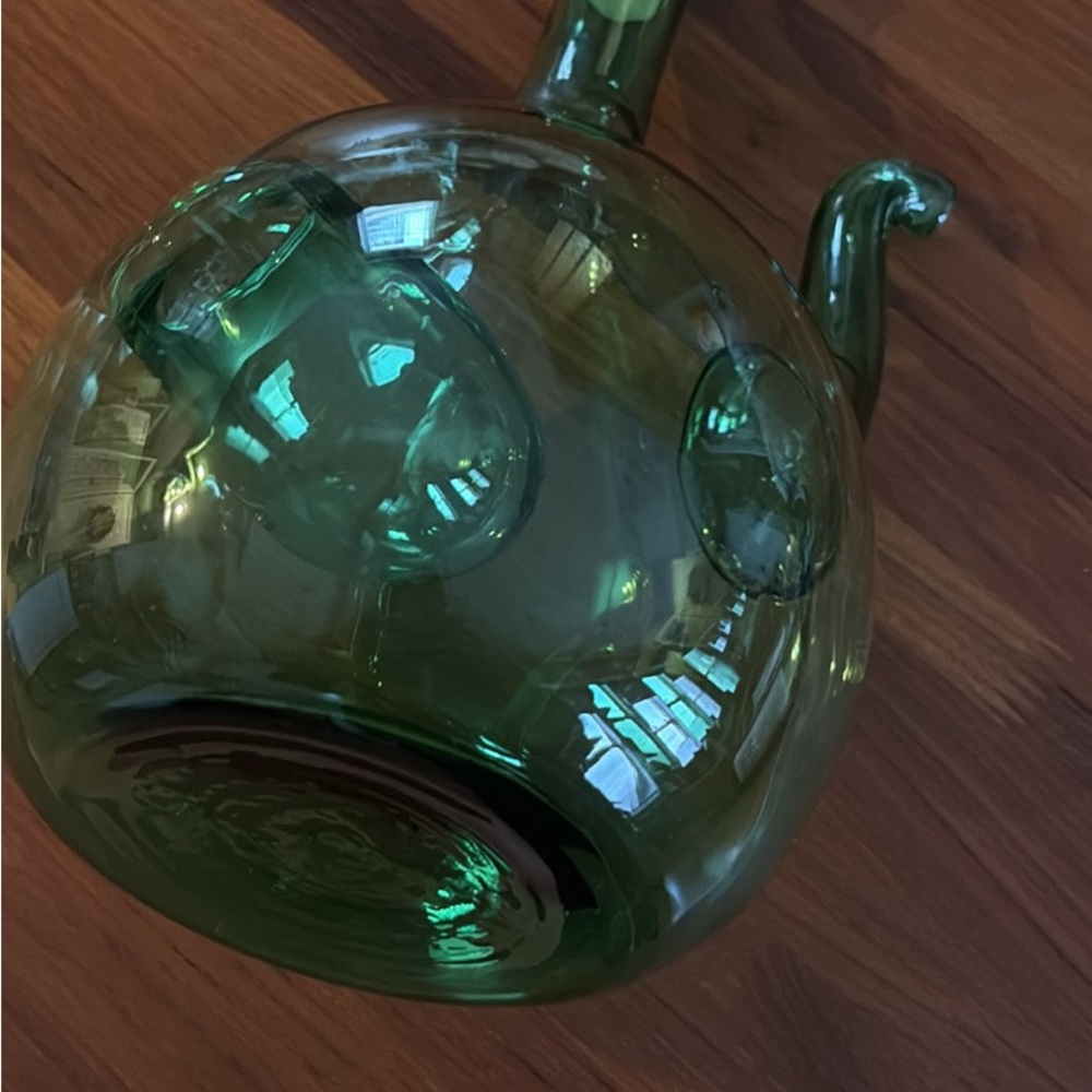 Green Glass Pitcher - Picture 5 of 6